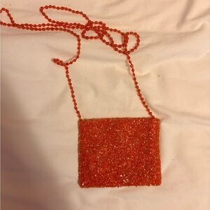 Moyna Vibrant Orange Beaded Mini Bag